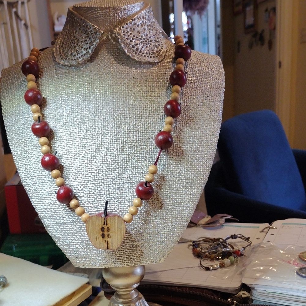 Elegant Wooden Bead Necklace